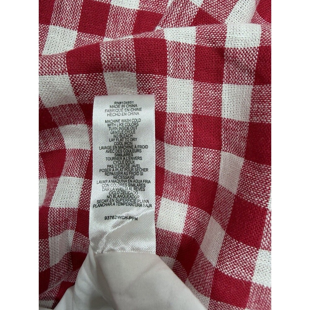 Anthropologie Wayf Midi Dress Red Linen Blend Drop Waist Preppy Boho Medium NWT - Picture 11 of 14